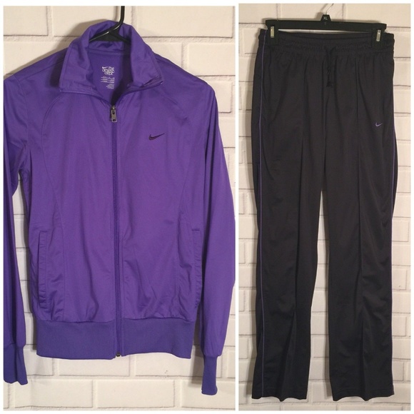 purple nike jogging suit womens